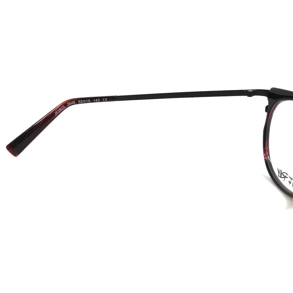 J. F. Rey Eyeglasses Frames JF2822 3545 Black Red Striped Horn Cat Eye 52-19-143